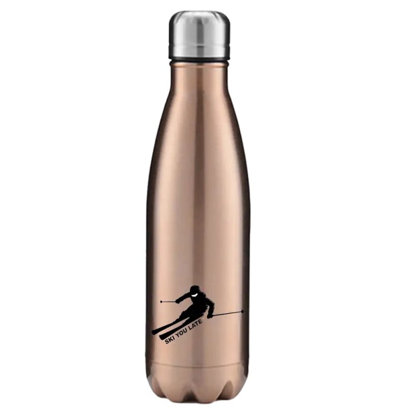 Ski You Later 17oz Stainless Water Bottle Rose Gold