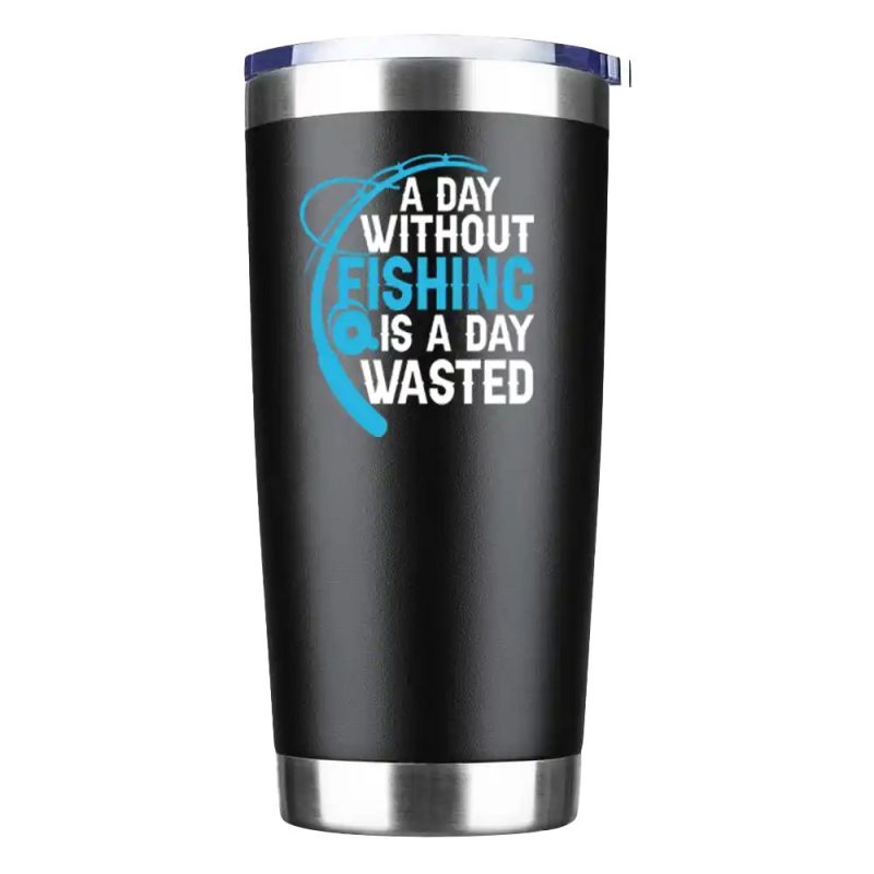 A Day Without Fishing Is a Day Wasted 20oz Tumbler - black