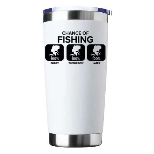 Chance of Fishing 20oz Tumbler White