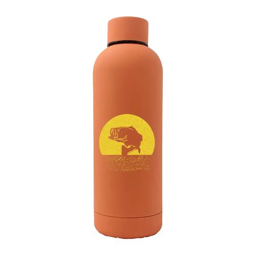 Fishing 17oz Stainless Rubberized Water Bottle