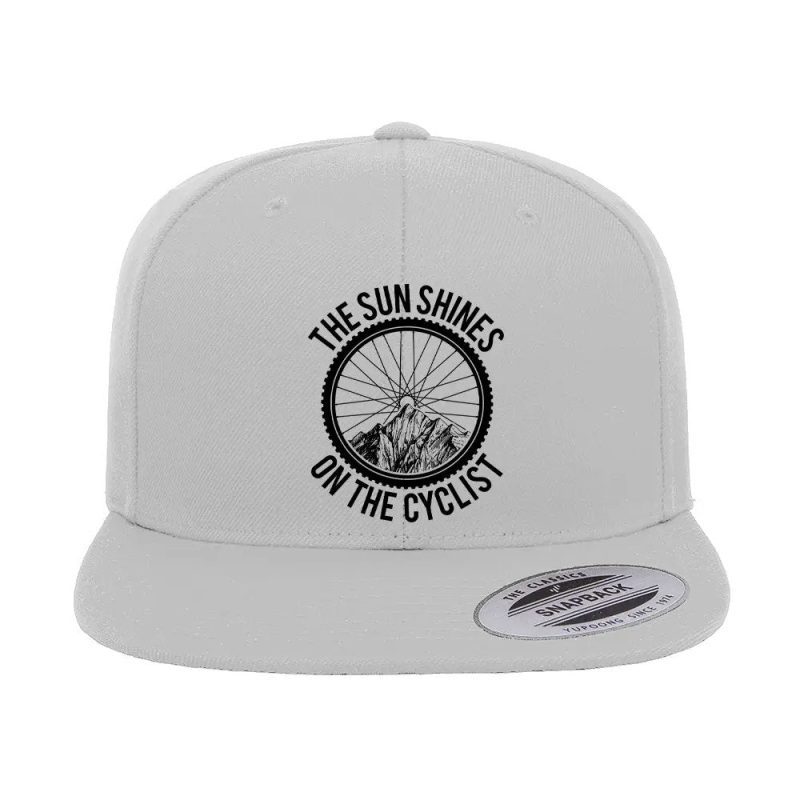 The Sun Shine On The Cyclist Embroidered Flat Bill Cap