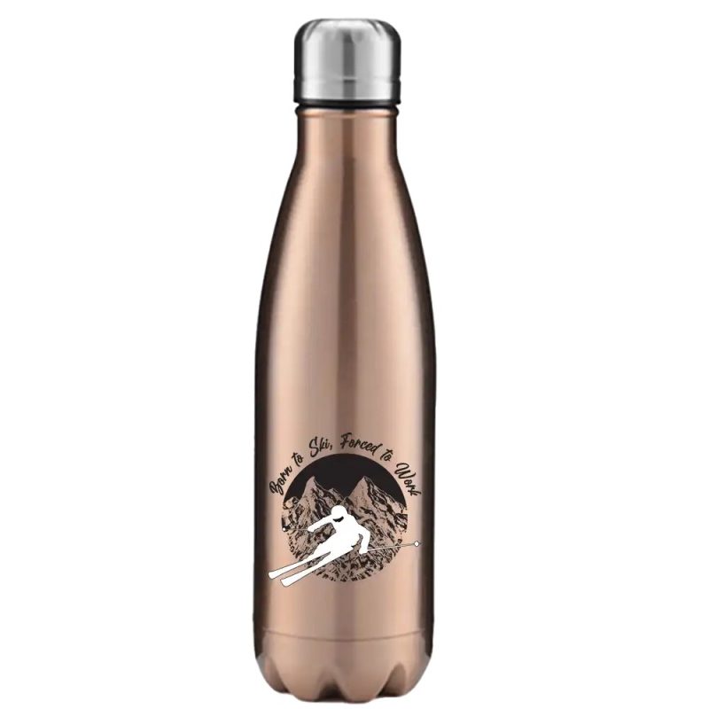 Born To Ski Forced To Work 17oz Stainless Water Bottle