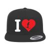 I Love Skiing Embroidered Flat Bill Cap