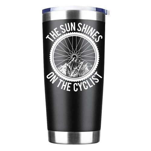 The Sun Shine On The Cyclist 20oz Insulated Vacuum Sealed Tumbler Black