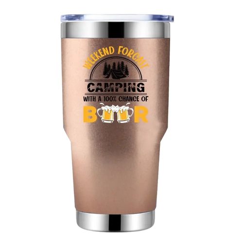 Weekend Forecast, Camping with 100% Beer 30oz Stainless Steel Tumbler