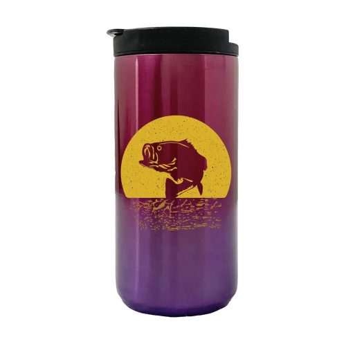 Bass Fishing 14oz Tumbler - Purple