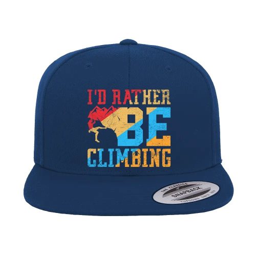 Climbing I'd Rather Be Climbing Printed Flat Bill Cap