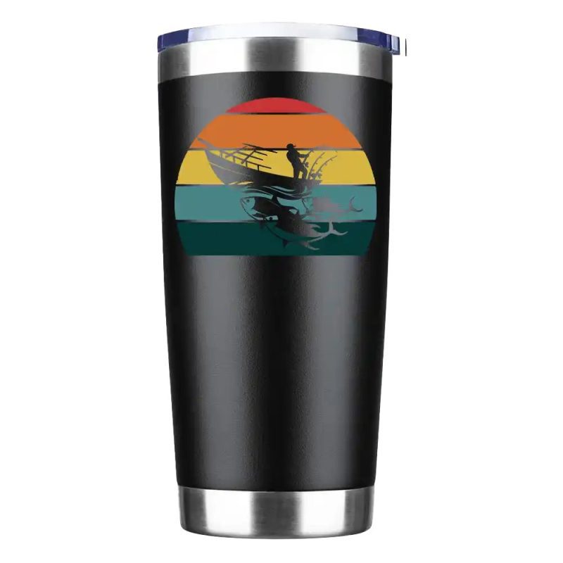 Fishing Boat 20oz Tumbler Black