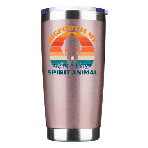 Bigfoot Is My Spirit Animal Insulated Vacuum Sealed Tumbler Rosegold