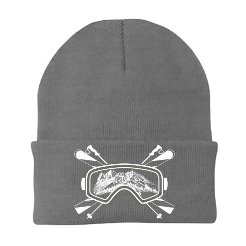 Ski Goggles Embroidered Beanie