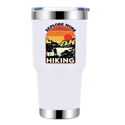 Explore More Hiking 30oz Tumbler White