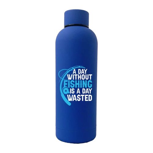 A Day Without Fishing Is a Day Wasted 17oz Water Bottle - blue