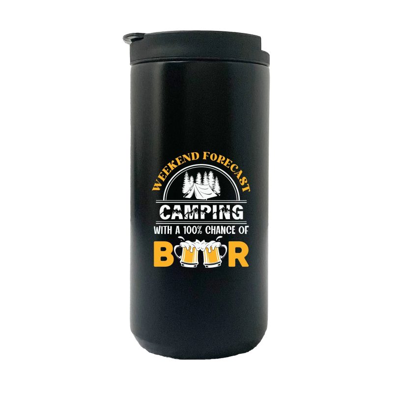 Weekend Forecast, Camping with 100% Beer 14oz Coffee Tumbler