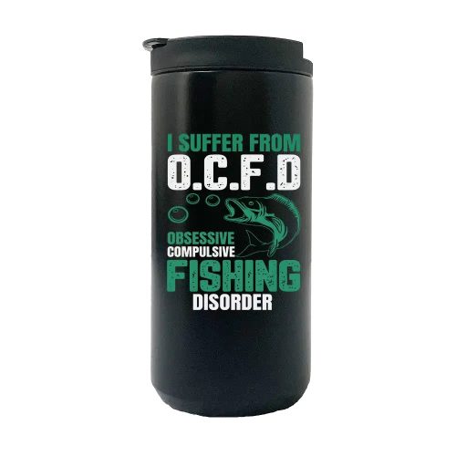 I Suffer From "OCFD" Obsessive Compulsive Fishing Disorder 14oz Tumbler-Black