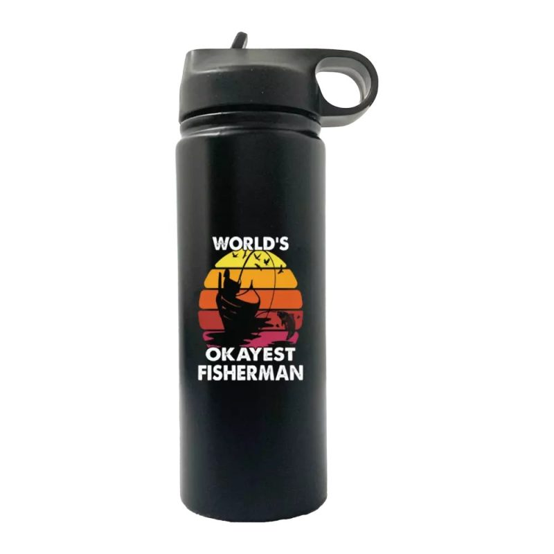 World's Okayest Fisherman 20oz Sport Bottle