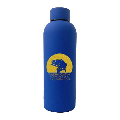 Fishing 17oz Stainless Rubberized Water Bottle