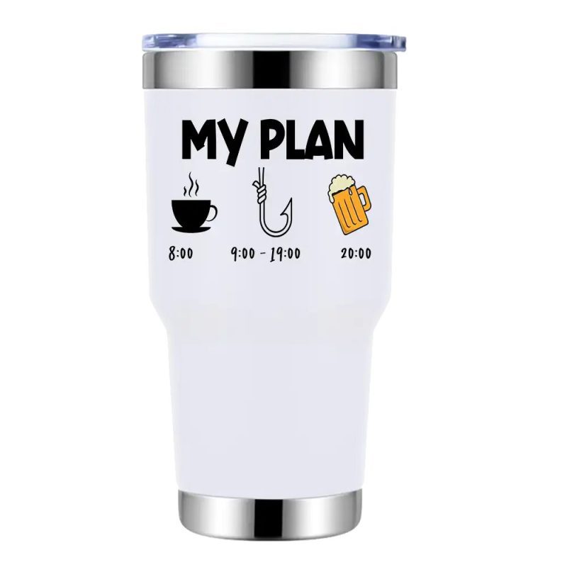 My Fishing Plan 30oz Stainless Steel Tumbler