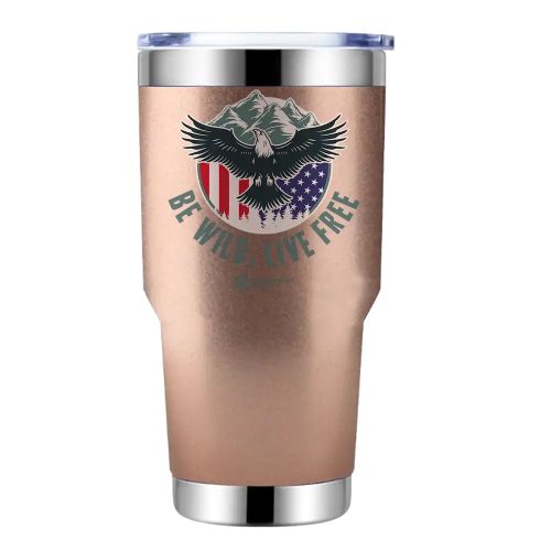 Be Wild Be Free 30oz Tumbler Rosegold