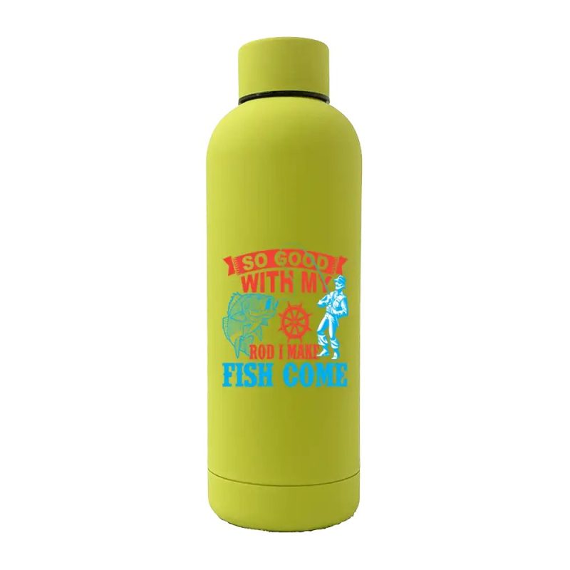 I Make Fish Come 17oz Stainless Rubberized Water Bottle