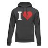 I Love Skiing Adult Fleece Hooded Sweatshirt