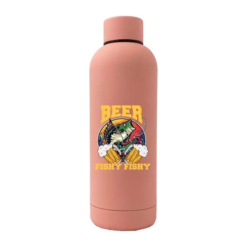 Beer Fishy Fishy 2 17oz Stainless Rubberized Water Bottle