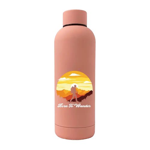 Born To Wander 17oz Stainless Rubberized Water Bottle