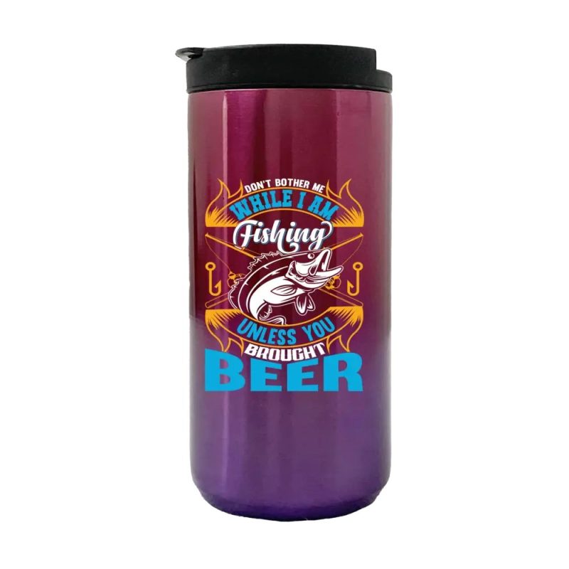 Don't Bother Me While I'm Fishing 14oz Tumbler Purple