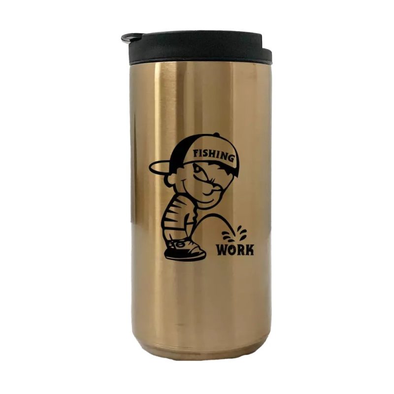 Fishing And Work 14oz Tumbler Gold