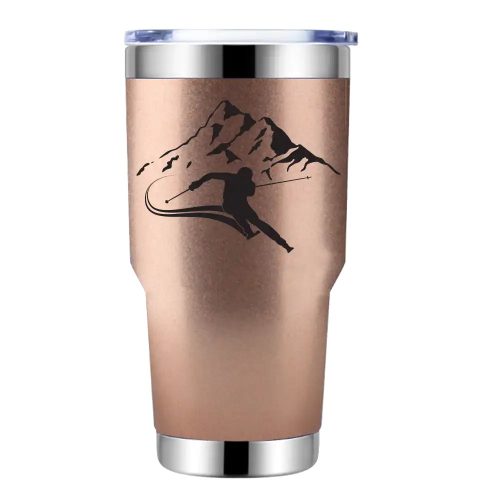 Run From The Avalanche 30oz Double Wall Stainless Steel Water Tumbler Rosegold