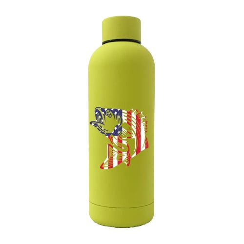 American Flag Fish 17oz Stainless Rubberized Water Bottle