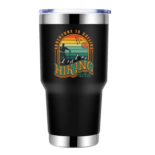 Adventure Is Calling Hiking 30oz Tumbler  Black