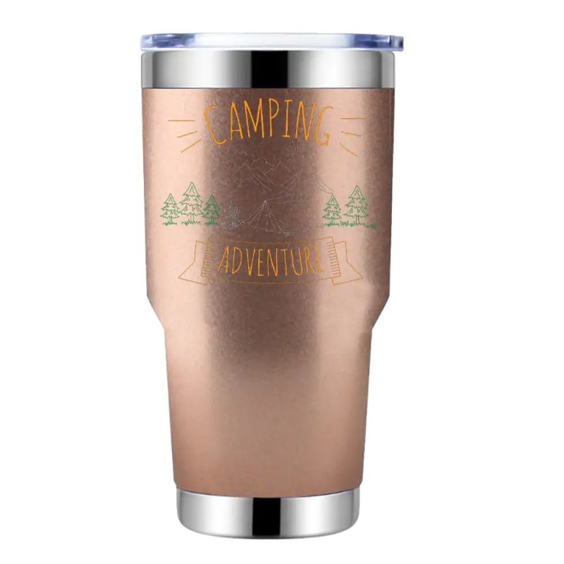 Camping Adventure 30oz Tumbler Rosegold