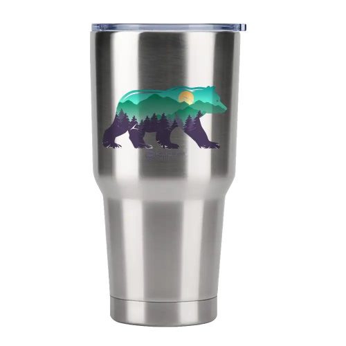 Bear 30oz Tumbler Silver