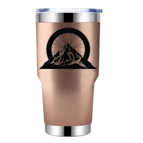 Mountain Tires 30oz Double Wall Stainless Steel Water Tumbler Rosegold