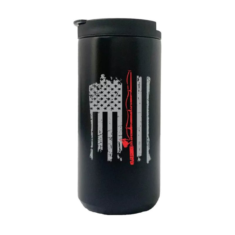 Fishing Rod American Flag 14oz Coffee Tumbler