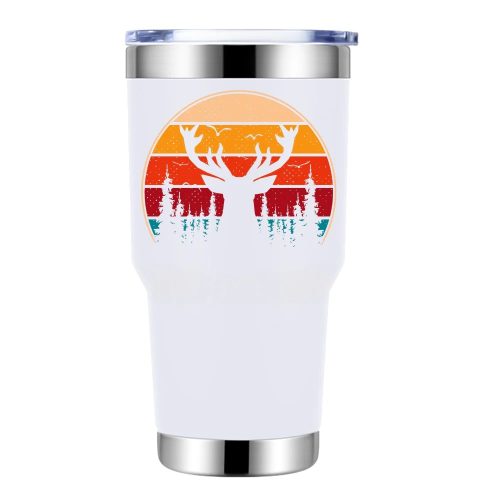 Deer Color 30oz Tumbler White