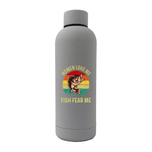 Women Love Me Fish Hate Me 17oz Stainless Rubberized Water Bottle