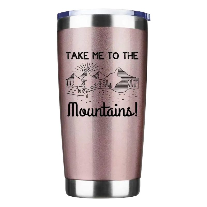 Hiking Take Me The Mountains 30oz Tumbler Rosegold