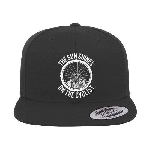 The Sun Shine On The Cyclist Embroidered Flat Bill Cap