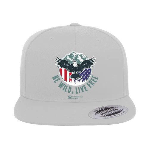 Be Wild Be Free Printed Flat Bill Cap