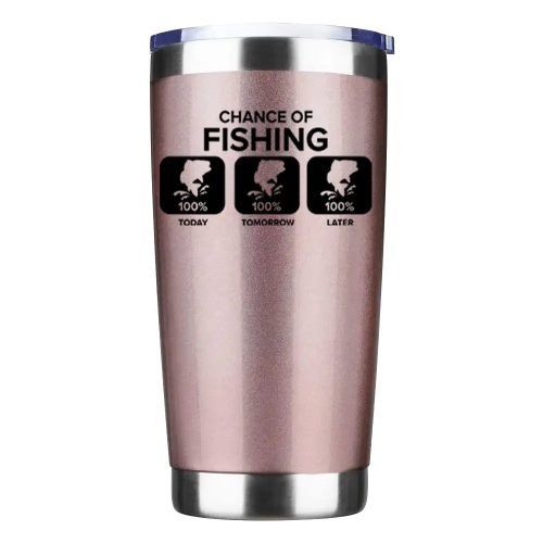 Chance of Fishing 20oz Tumbler Rosegold