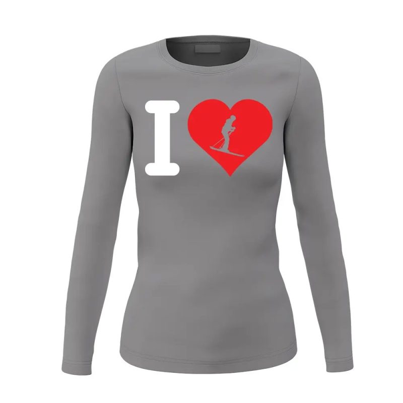 I Love Skiing Women Long Sleeve Shirt