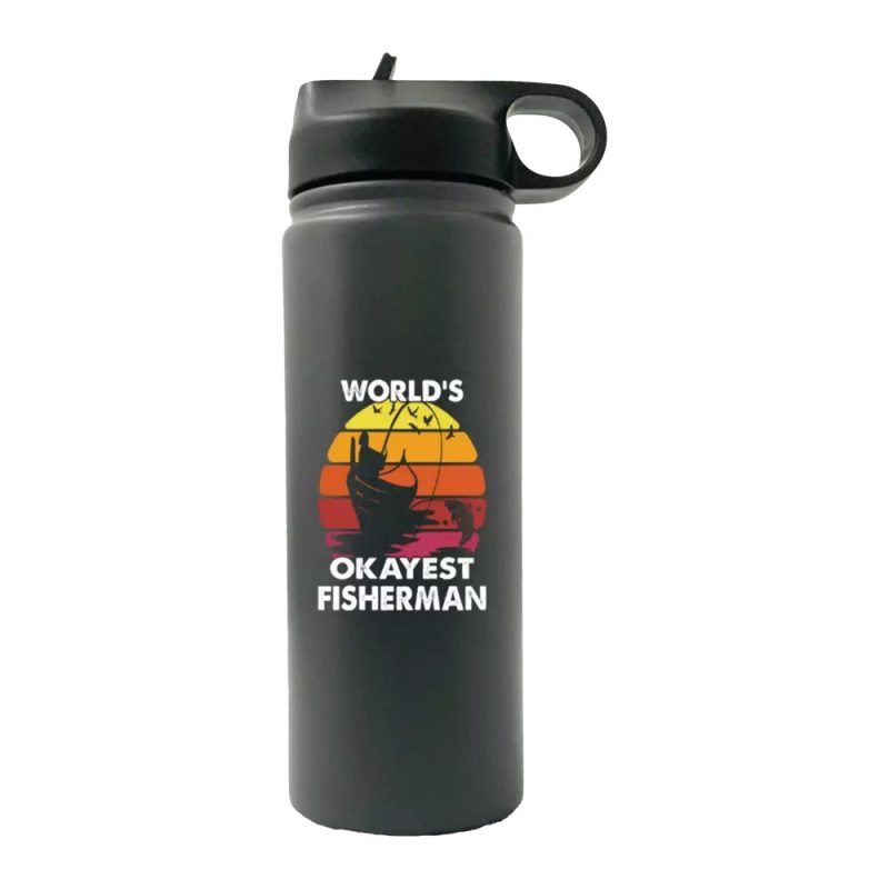 World's Okayest Fisherman 20oz Sport Bottle