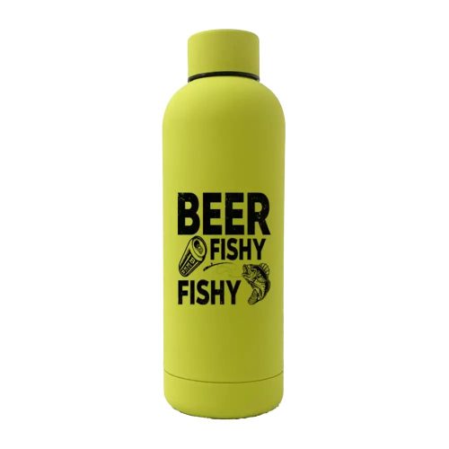 Beer Fishy Fishy 17oz Stainless Rubberized Water Bottle