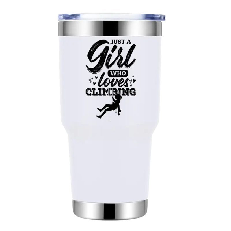 Climbing Just A Girl Who Loves Climbing 30oz Tumbler White