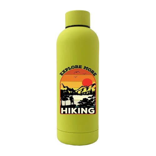 Explore More Hiking 17oz Stainless Rubberized Water Bottle