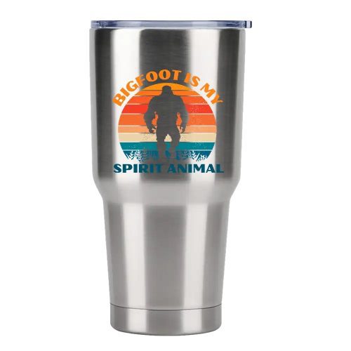 Bigfoot Is My Spirit Animal 30oz Tumbler Silver