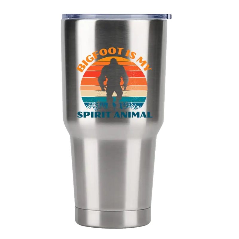 Bigfoot Is My Spirit Animal 30oz Tumbler Silver