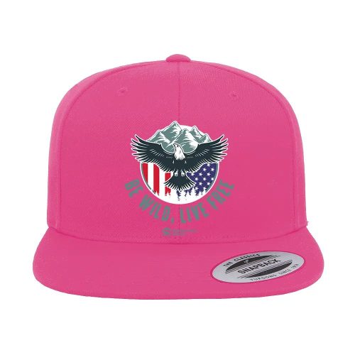 Be Wild Be Free Printed Flat Bill Cap