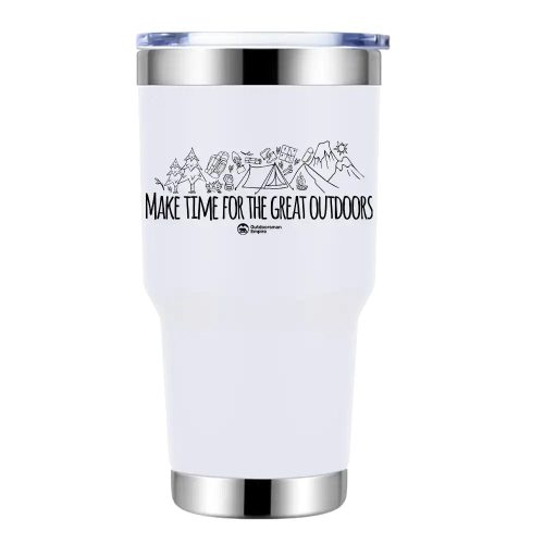 Make Time For Great 30oz Double Wall Stainless Steel Water Tumbler White